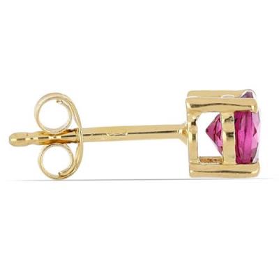 BUY 925 SILVER NATURAL RHODOLITE SINGLE STONE EARRINGS